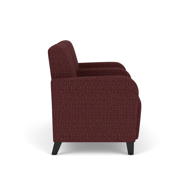 Siena Lounge Reception 2 Seat Tandem Seating, Black, RF Nebbiolo Upholstery